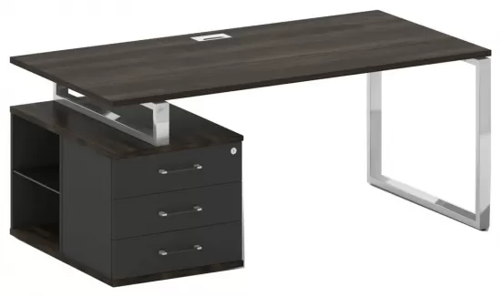 Стол руководителя с опорной тумбой левый