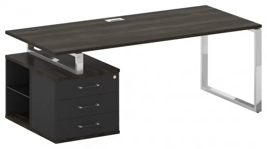 Стол руководителя с опорной тумбой левый